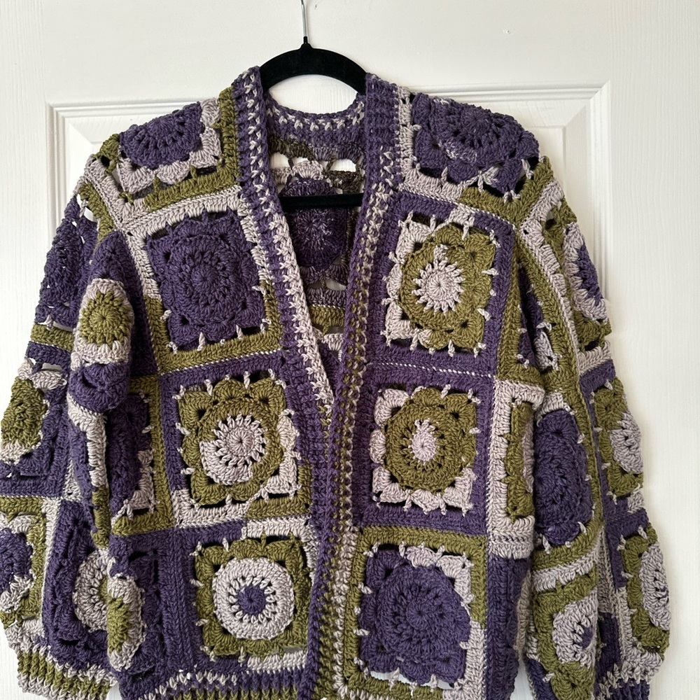 Crochet Patchwork Cardigan - Picture 4 of 5
